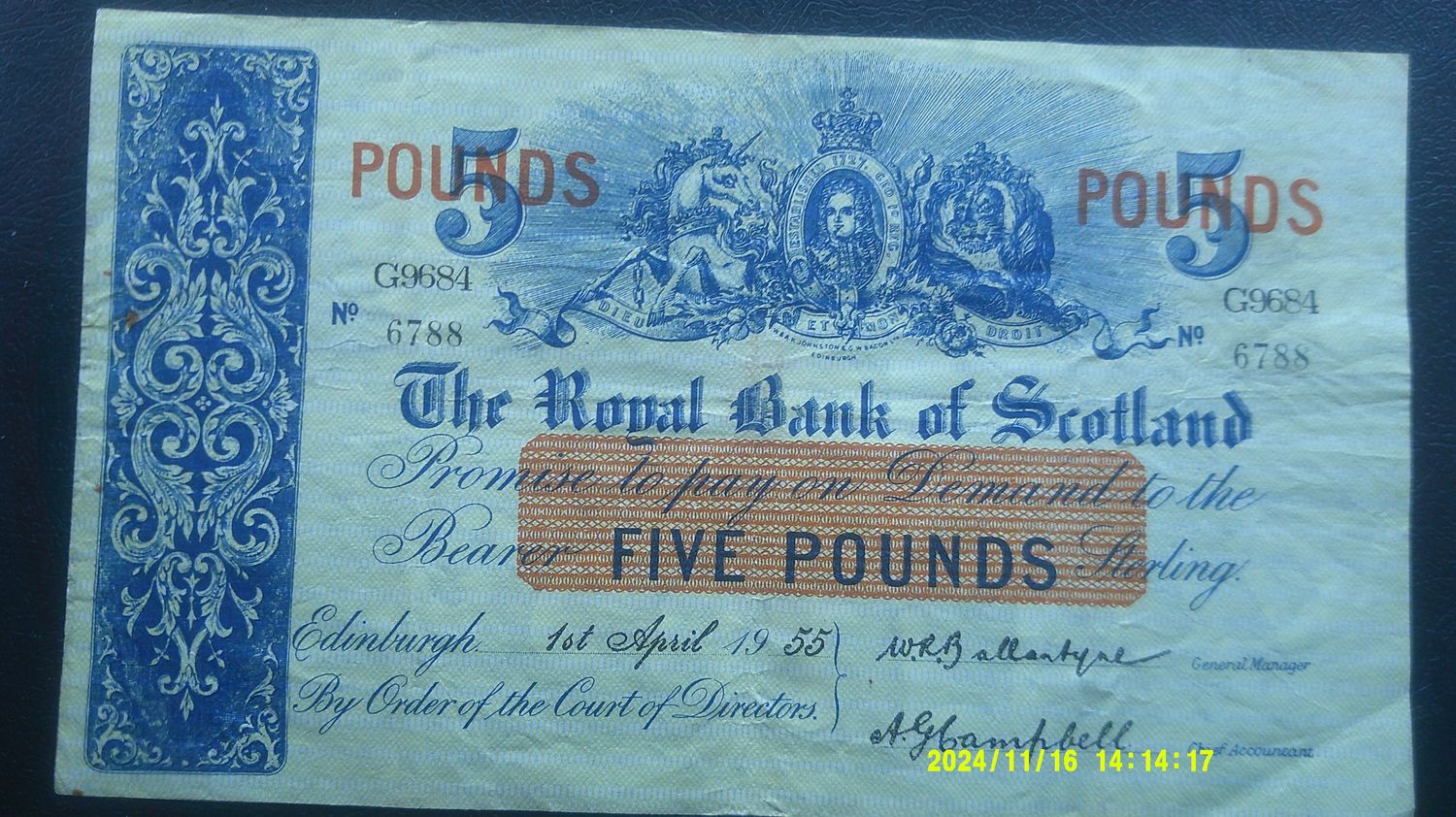 Royal Bank of Scotland £5 - 1955