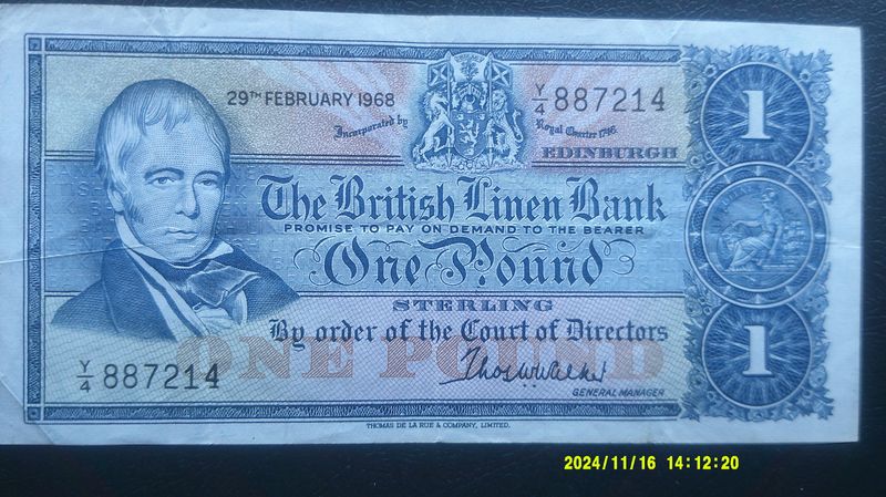 British Linen Bank £1 - 1968