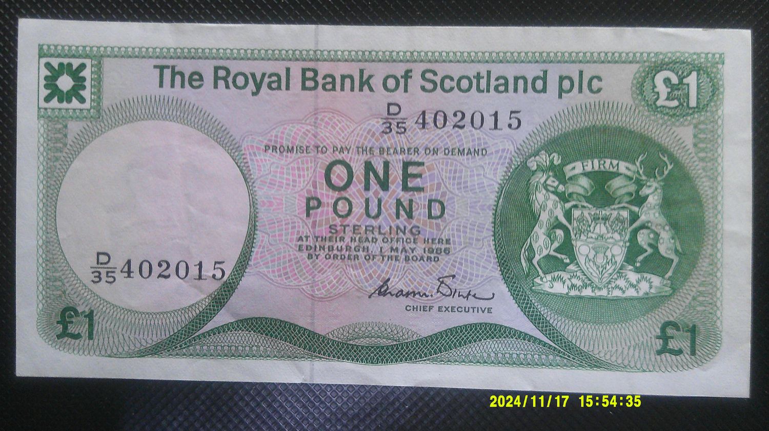 Royal Bank of Scotland £1 - 1986