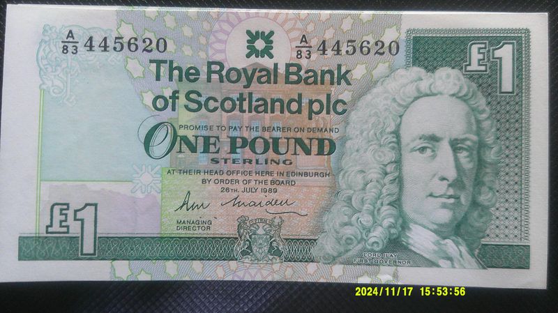 Royal Bank of Scotland £1 - 1989