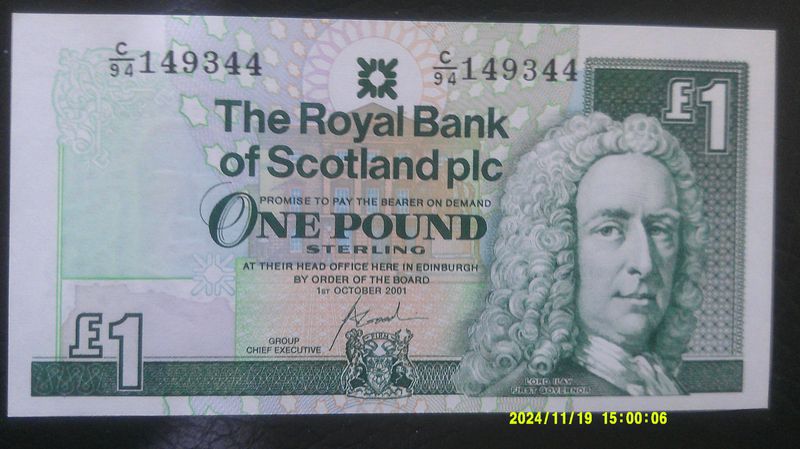 Royal Bank of Scotland £1 - 2001