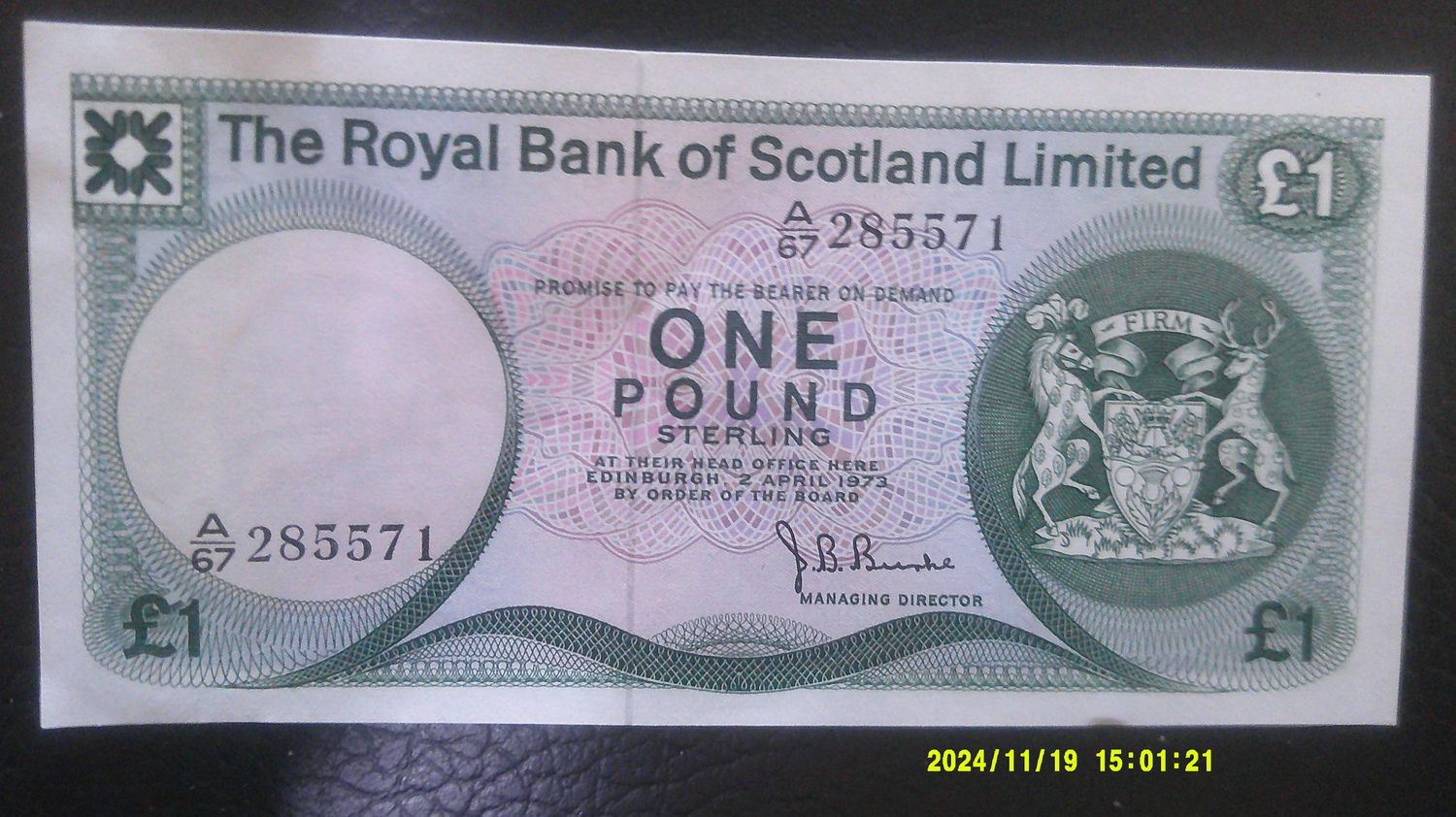 Royal Bank of Scotland £1 - 1973