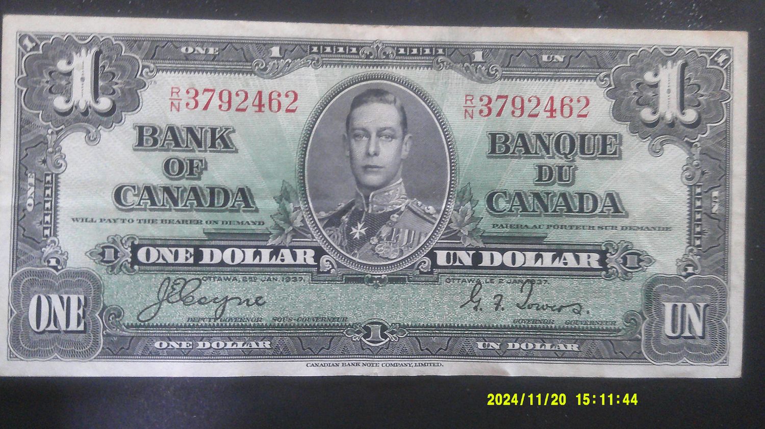 Canada Dollar - 1937