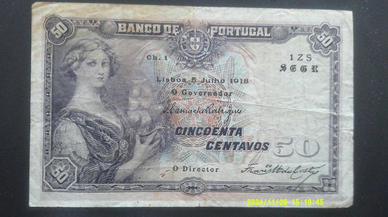 Portugal 50 Centavos - 1918