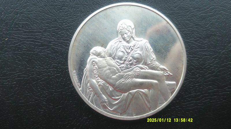 Pinches Silver Pieta Medal - 1970