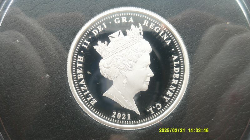 Alderney £5 Silver Proof - 2021 (Queens 95th Birthday) MRPD