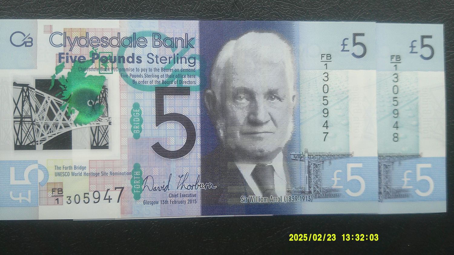 Clydesdale Bank £5 - 2015 Consecutive Pair