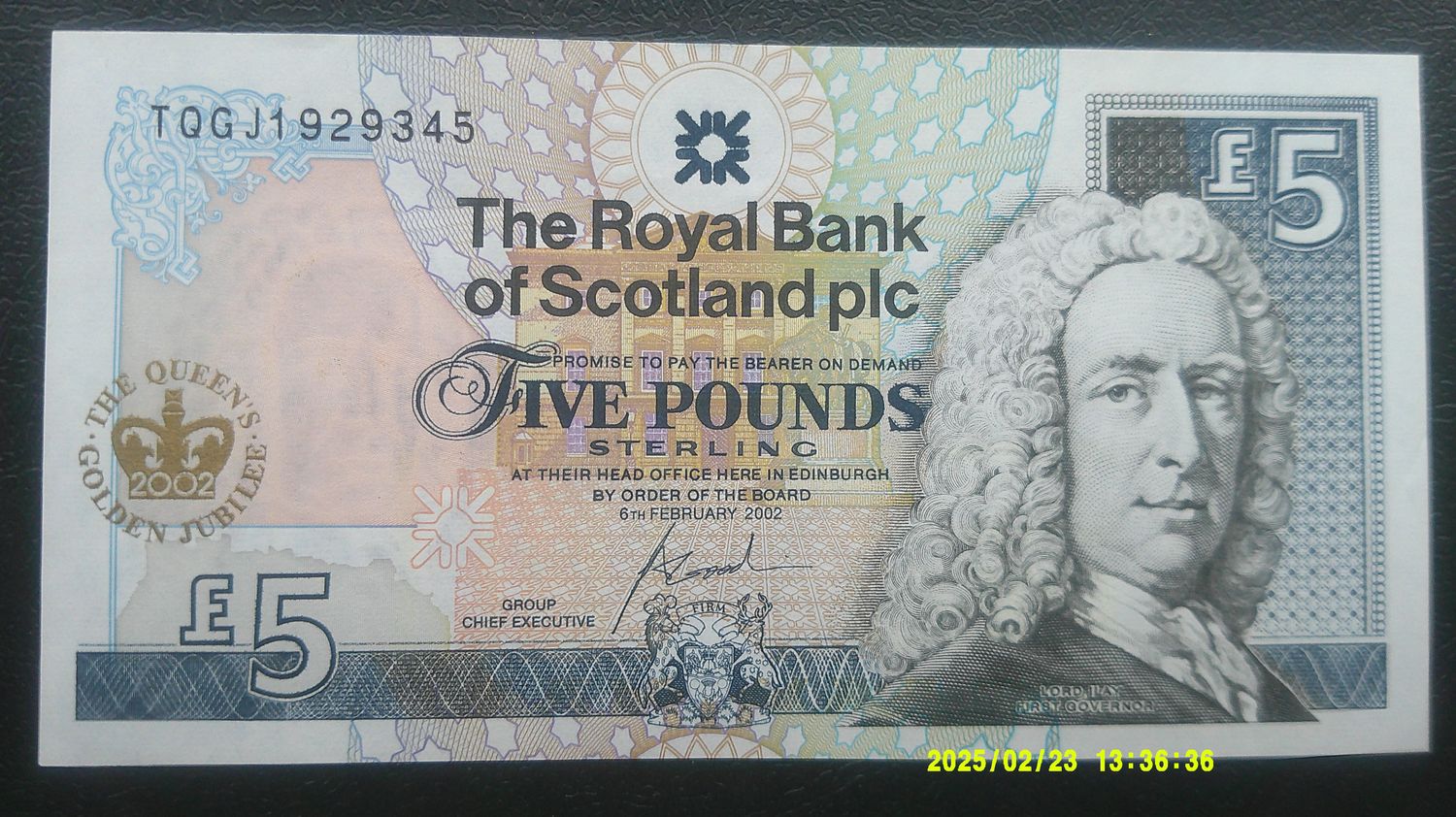 Royal Bank of Scotland £5 - 2002  (Queens Golden Jubilee)