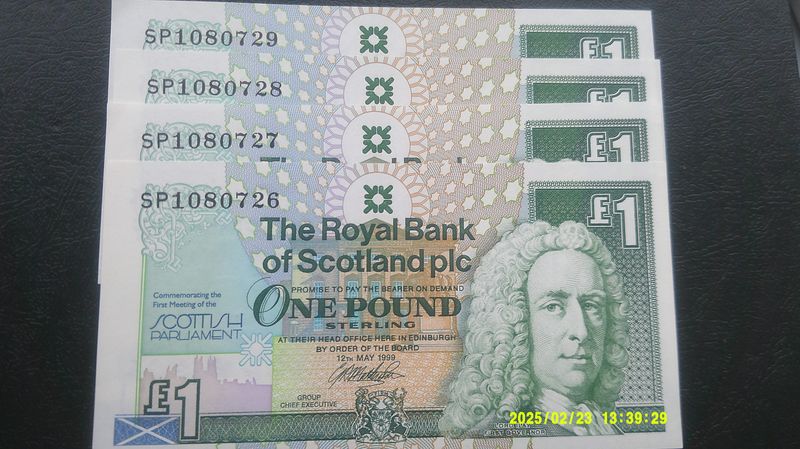 Royal Bank of Scotland £1 - 1999 x 4 (Scottish Parliament)