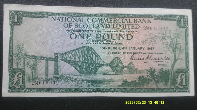 National Commercial Bank £1 - 1967