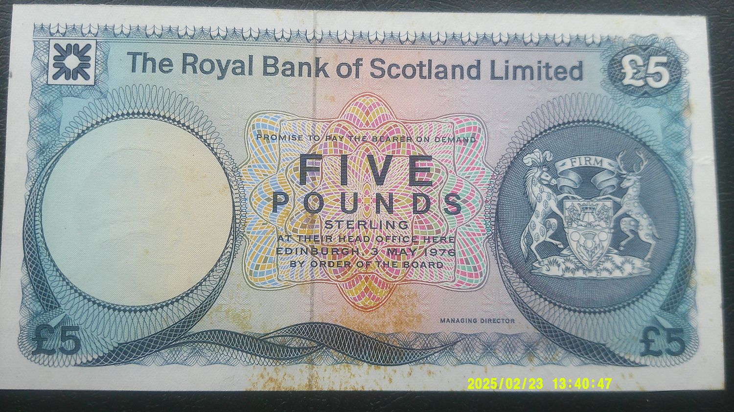 Royal Bank of Scotland £5  -  1976