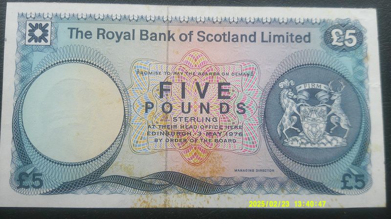 Royal Bank of Scotland £5  -  1976