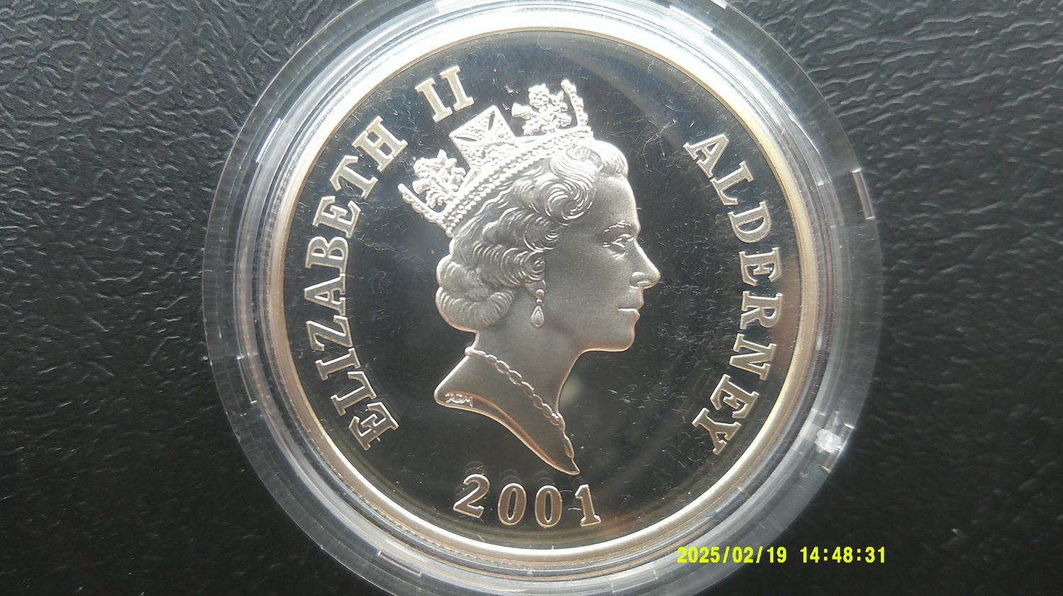 Alderney £5 Silver Proof - 2001 (Queen Elizabeth 75th Birthday) PDHR