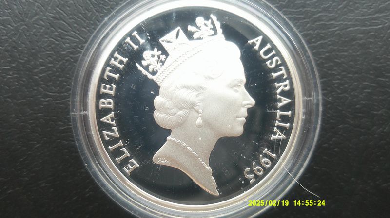 Australia $5 Silver Proof  -  1995  (Charles Todd 1827-1910)  PDHR