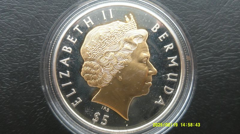 Bermuda $5 Silver Proof - 2003  (Royal Visit)  PDHR