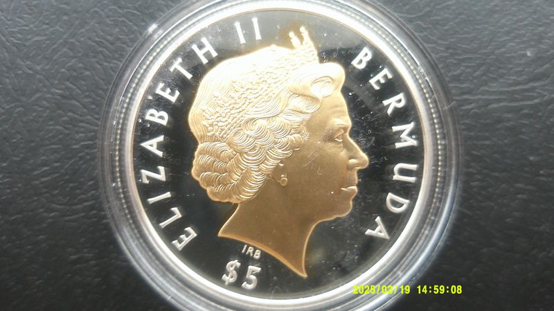 Bermuda $5 Silver Proof - 2002  (Golden Jubilee) PDHR