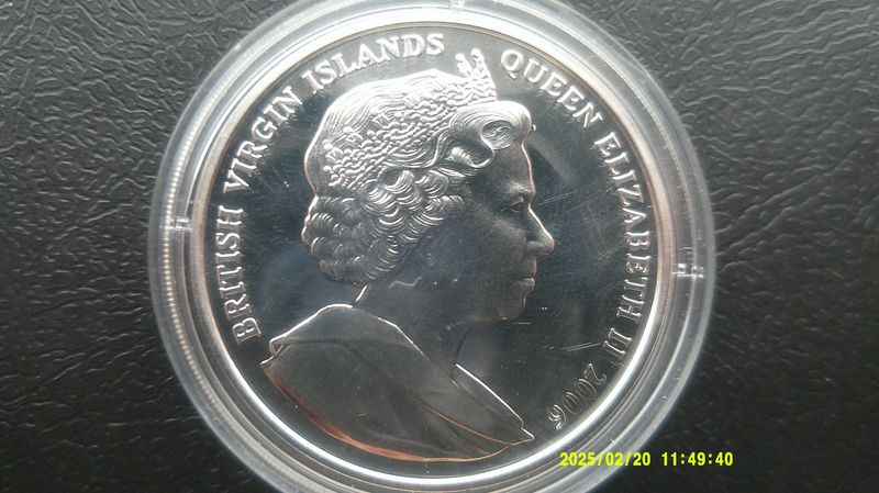British Virgin Islands Silver Proof $10 - 2006 (Queen with Charles William & Harry) PDHR