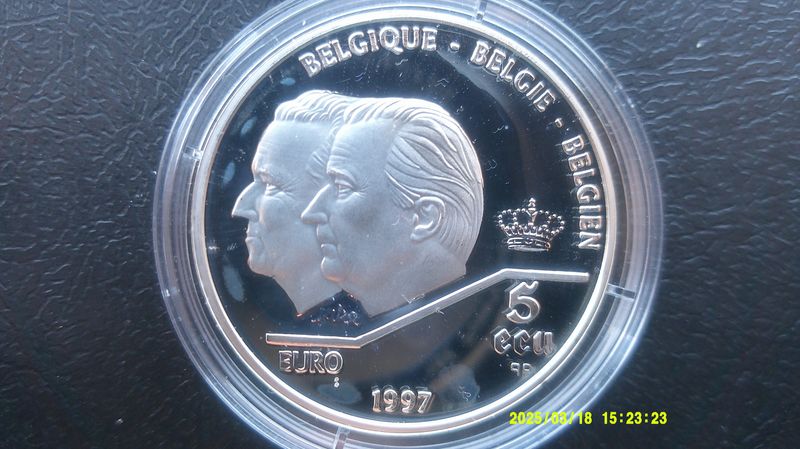 Belgium 5 Ecus - 1997 (40th Anniversary of the Treaty of Rome)  PDHR
