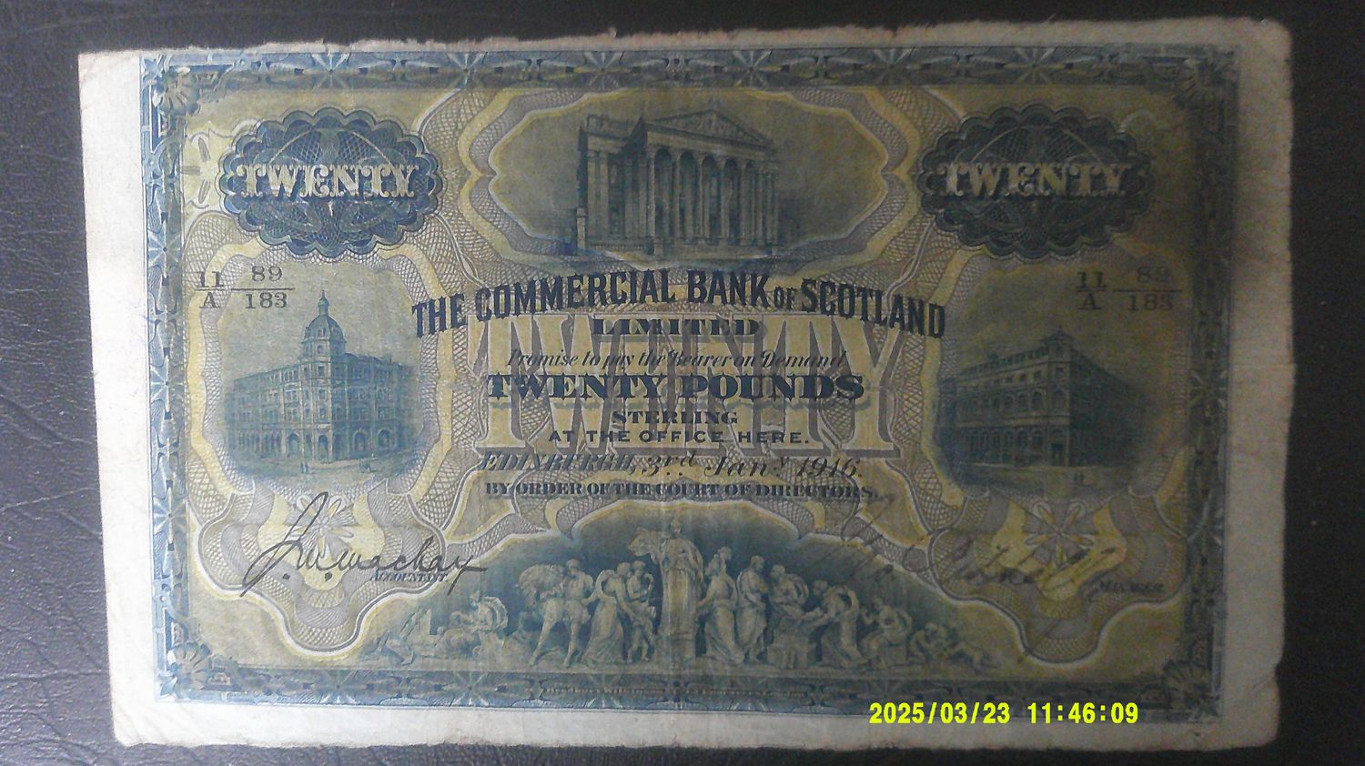 Commercial Bank of Scotland £20  -  1916  (Rare)
