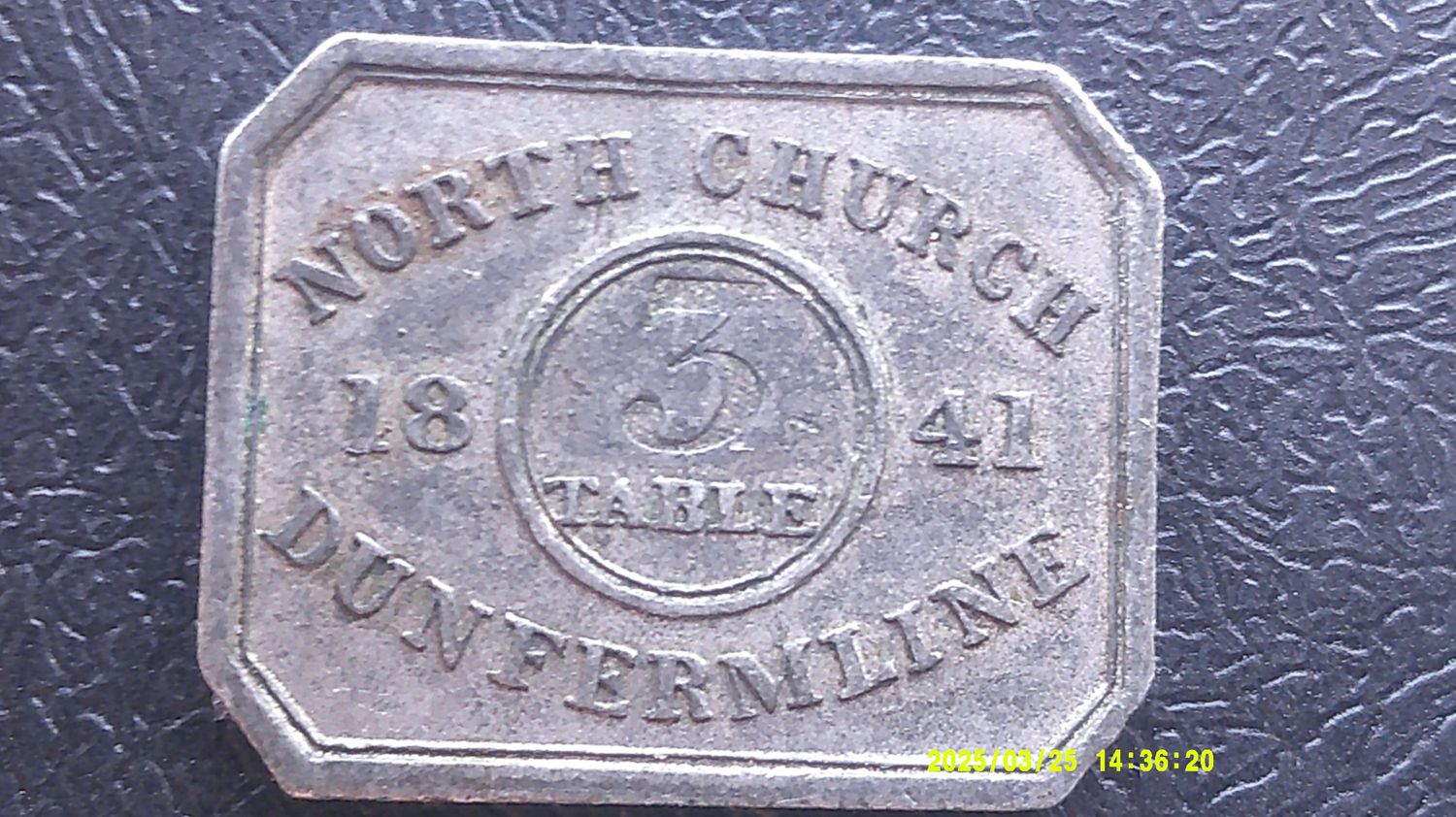 Communion Token Dunfermline - 1841 T3