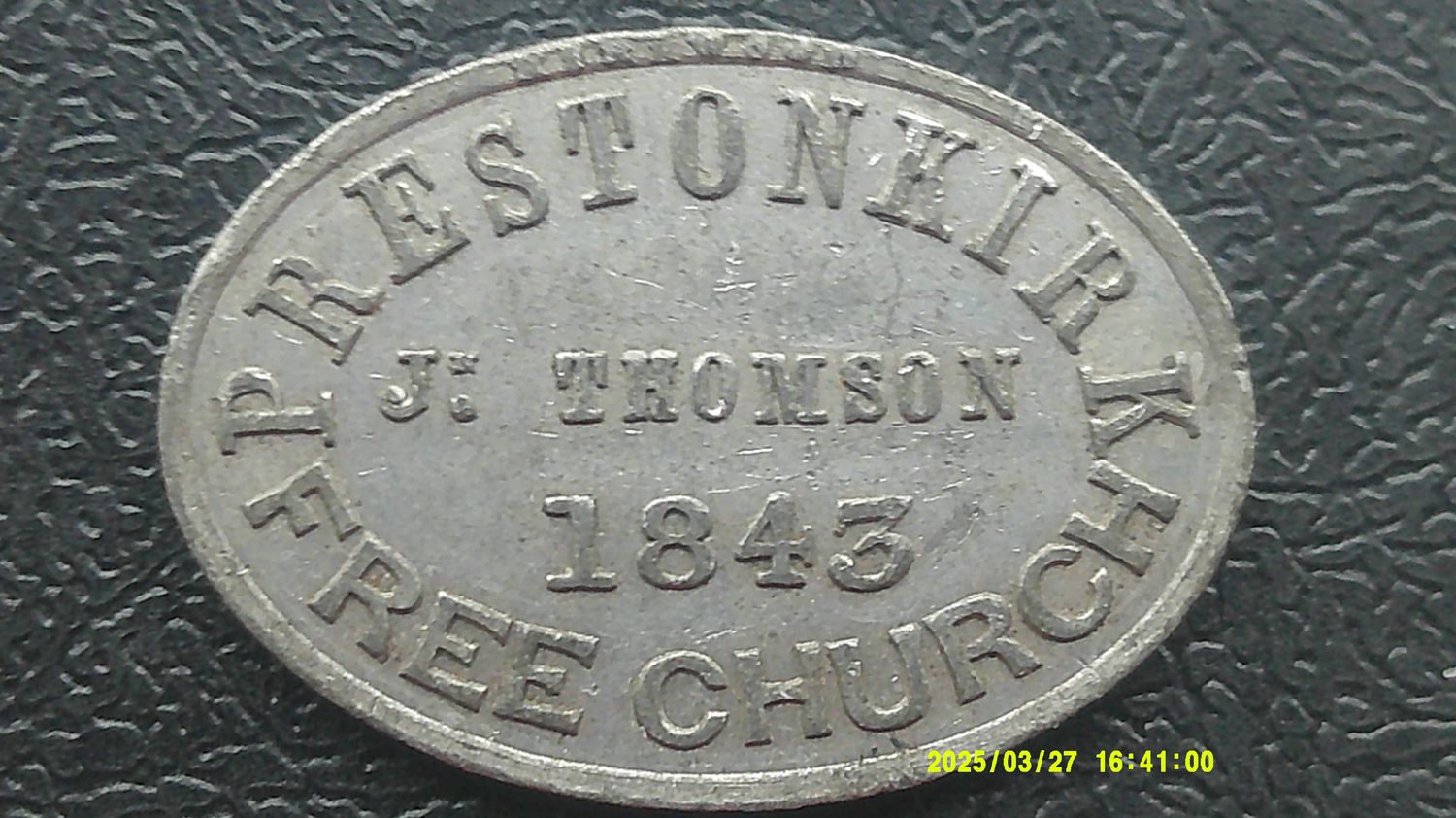 Communion Token Prestonkirk - 1843