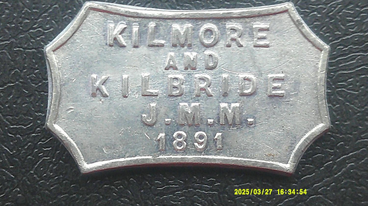 Communion Token Kilmore & Kilbride - 1891