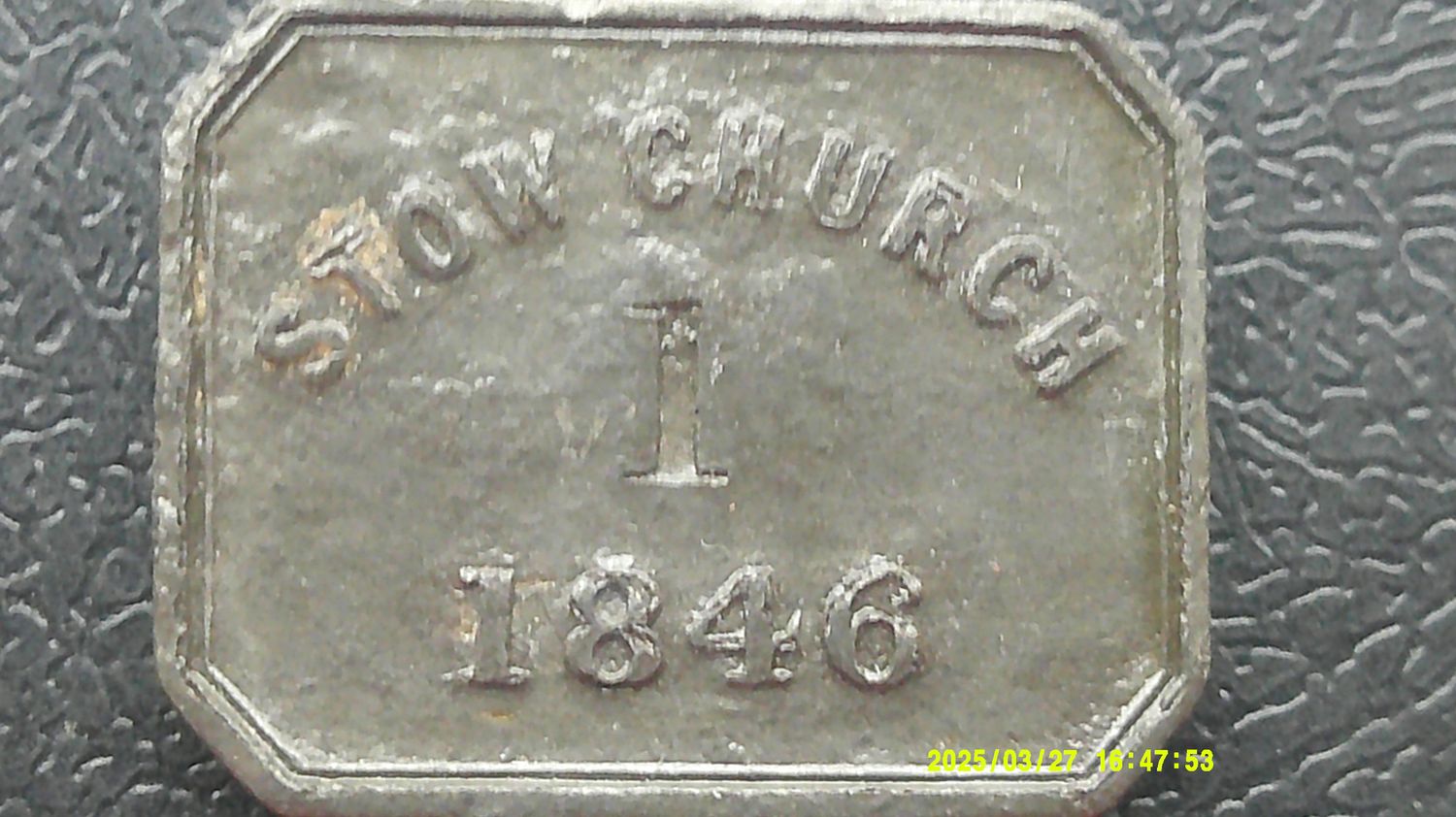 Communion Token Stow - 1846
