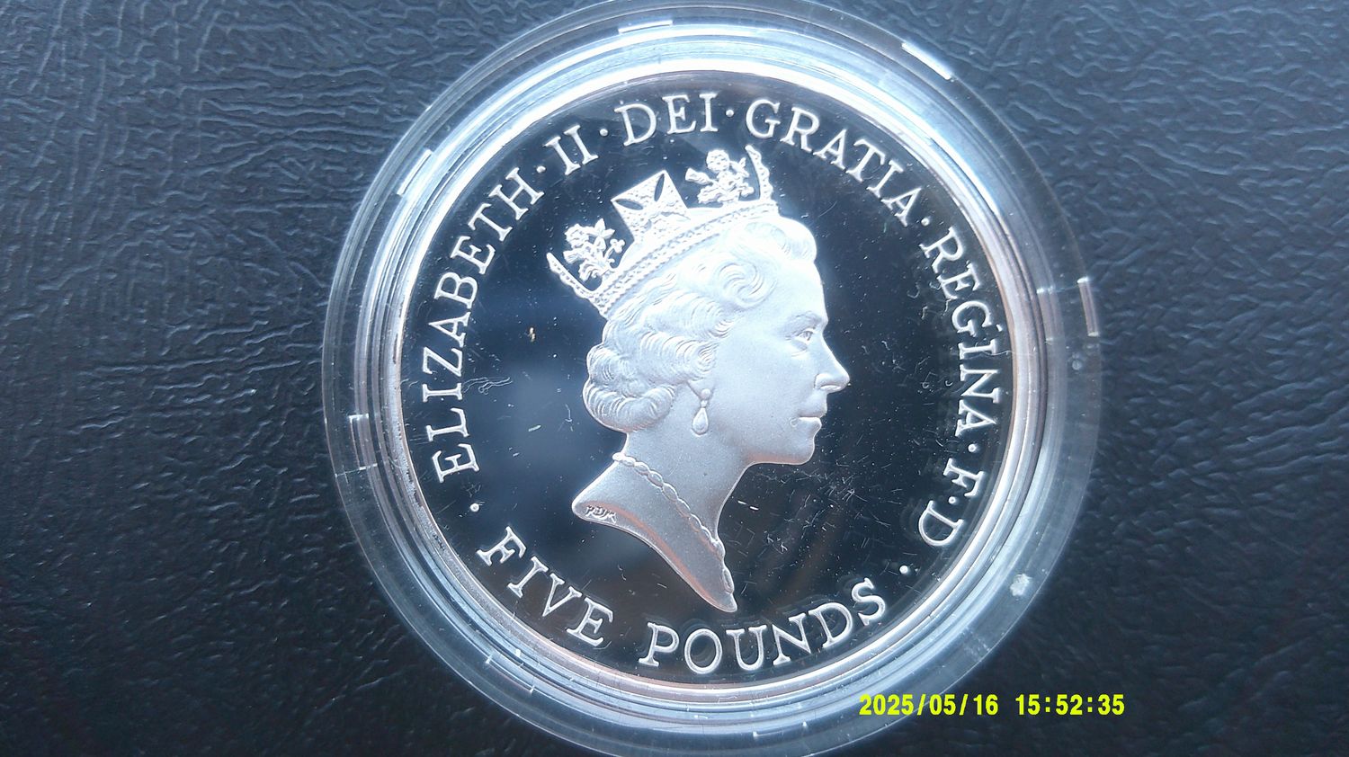 1996 - Silver Proof Five Pounds (Queens 70th Birthday)  MRPD