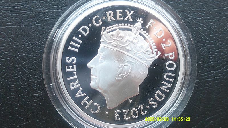 2023 - Five Pound Silver Proof  (Coronation of King Charles III) MRPD