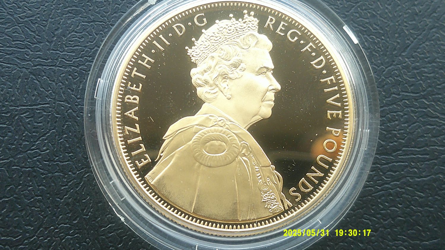 2012 - Gilt Silver Proof Five Pounds (Queens Diamond Jubilee) MRPD