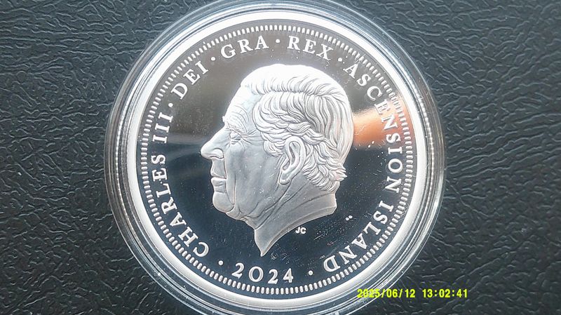 Ascension Island Silver Proof Five Pounds - 2024(D-Day)  HRPD