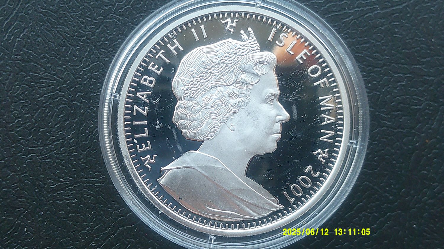 Isle of Man Silver Proof One Crown - 2001 (Queens 75th Birthday)  HRPD