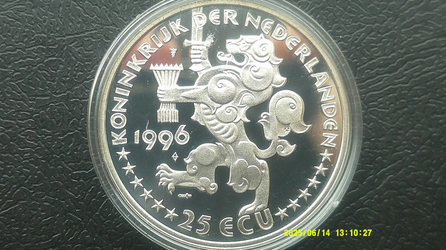 Netherlands 25 Ecu Silver Proof  -  19896 (Jacob Van Campen)