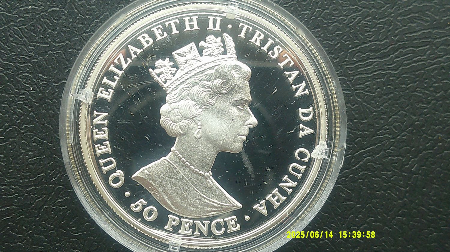 Tristan da Cunha Fifty Pence Silver Proof - 2001 (Queens 75th Birthday