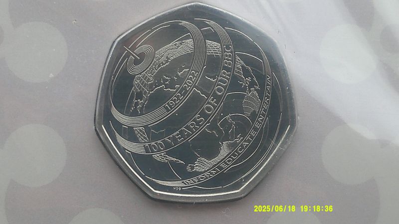 2022 - Fifty Pence (199th Anniversary of the BBC)