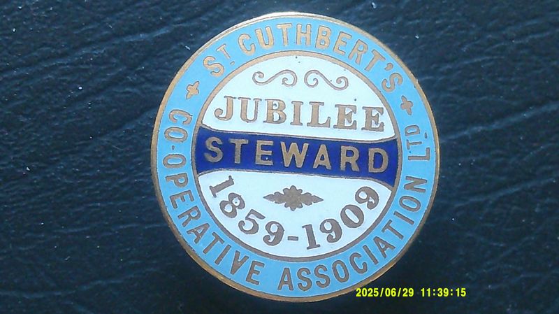 St Cuthbert's Cooperative Association Jubilee Stewards Badge