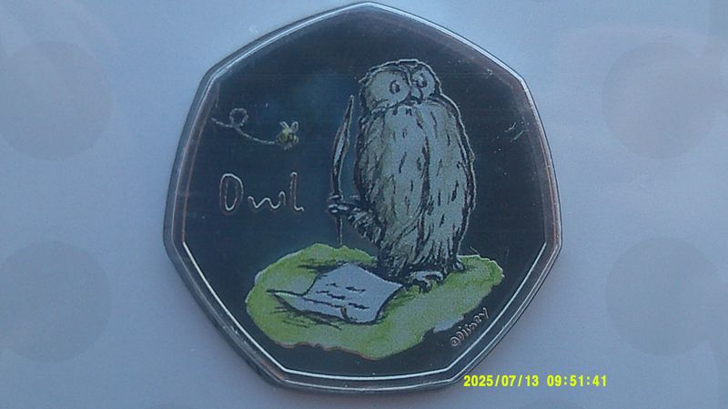 2021 - Fifty Pence (Winnie the Pooh Owl Coloured)