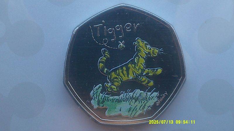 2021 - Fifty Pence (Winnie the Pooh Tigger Coloured)