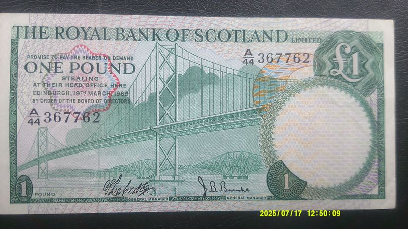 Royal Bank of Scotland £1 - 1969