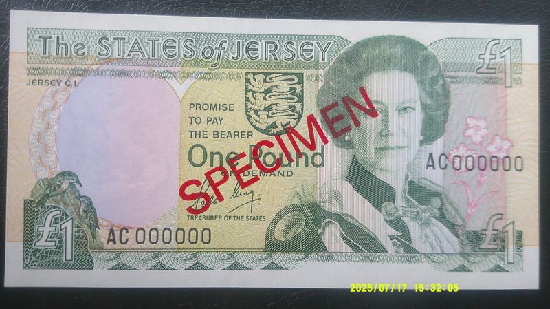 Jersey One Pound - 1989  SPECIMEN