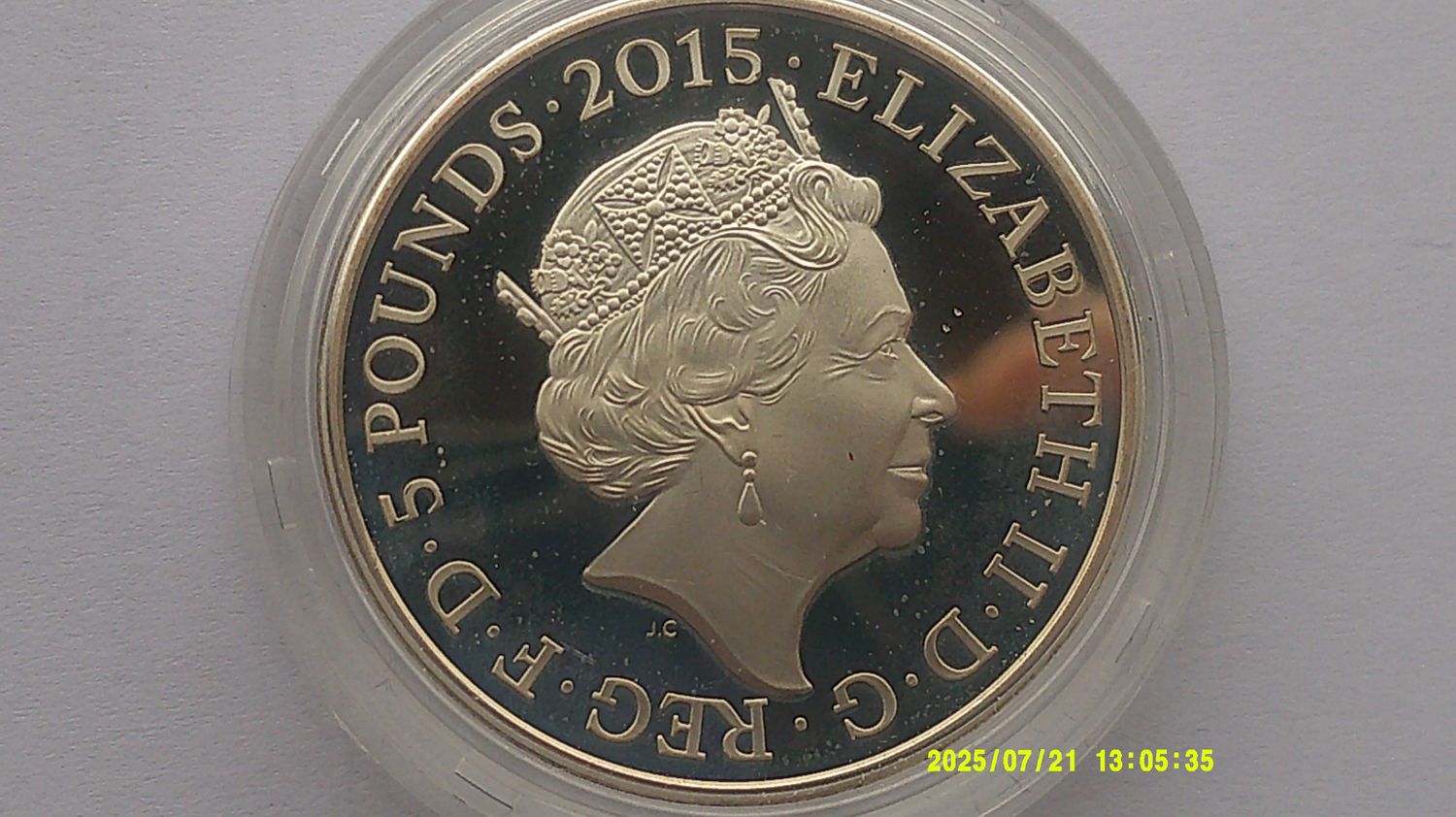 2015 - Silver Proof Five Pounds (Edith Cavell)  MRPD2