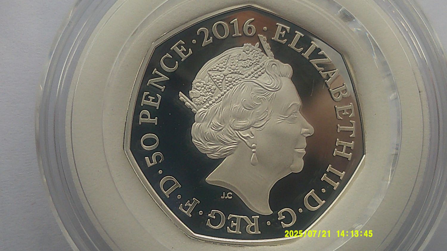 2016 - Colourised Silver Proof Fifty Pence (Squirrel Nutkin)