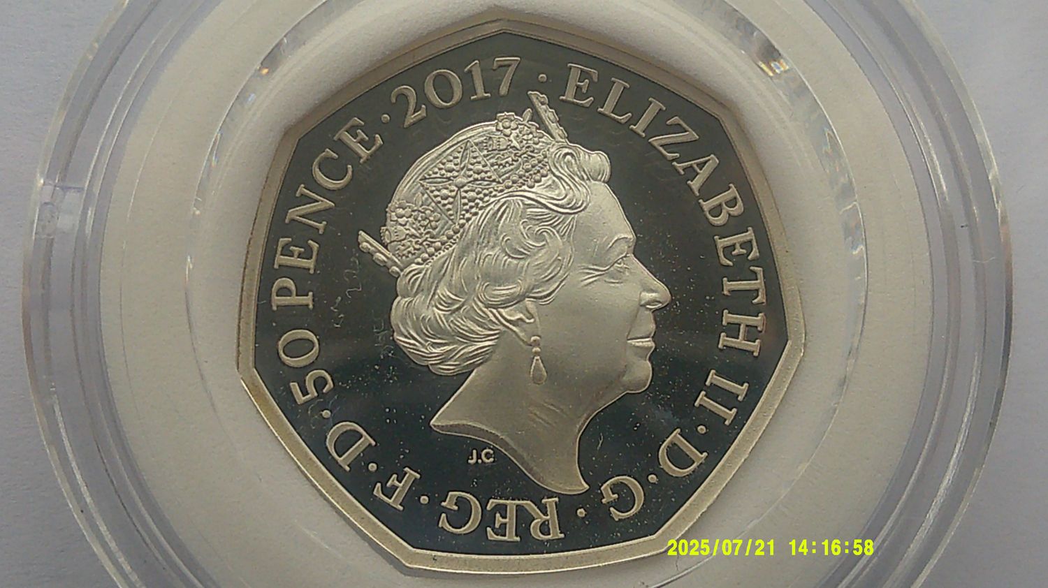 2017 - Silver Proof Colourised Fifty Pence  (Peter Rabbit)