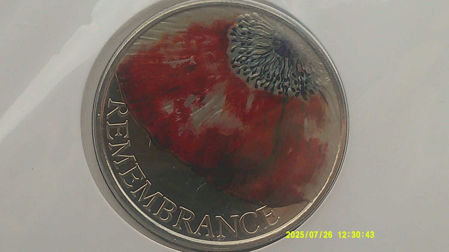 2018 -- Coloured Five Pounds (Remembrance)