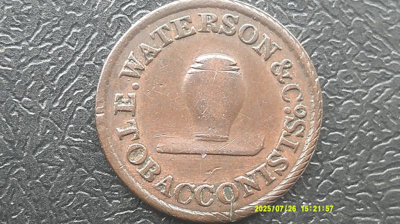 Glasgow Tobacconist Token  (E Waterson & Co)