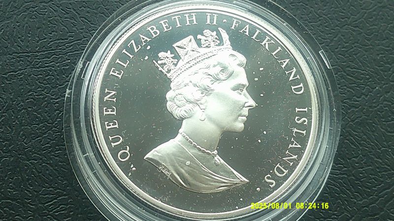 Falkland Islands Silver Proof Fifty Pence - 1993 (40th Anniversary of the Coronation ) MRPD