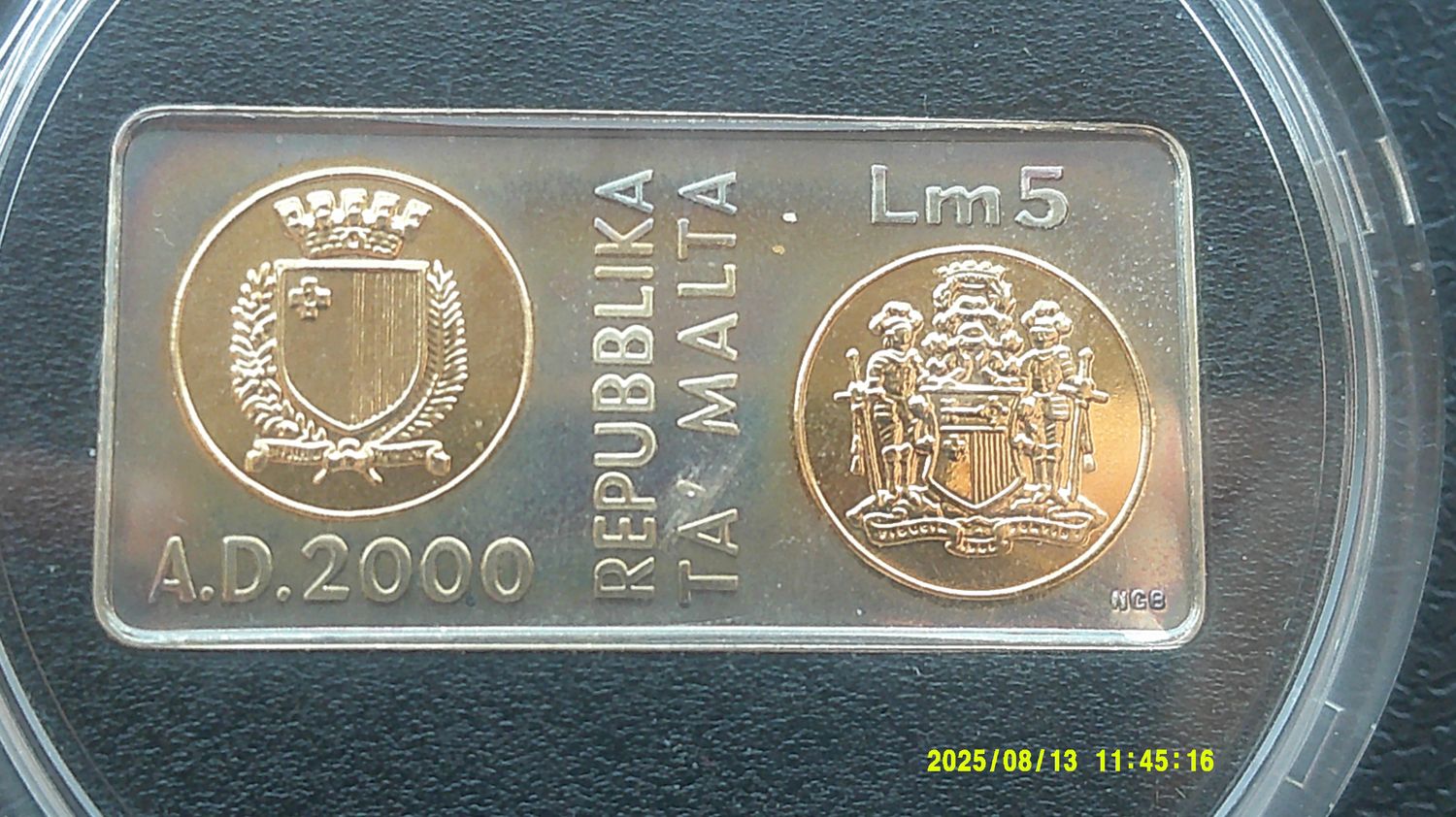 Malta 5 Maltese Pounds - 2000  (Millennium)