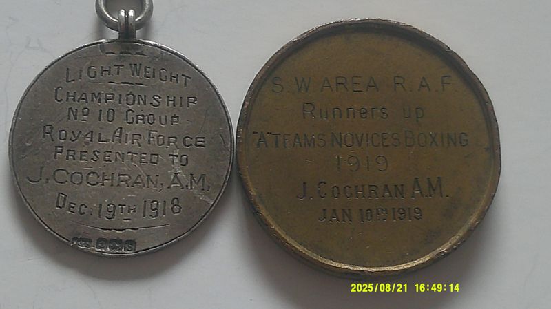 Royal Air Force Boxing Medals - 1918 & 1919