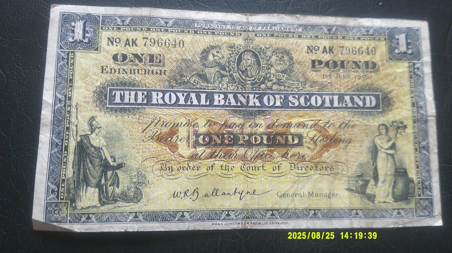 Royal Bank of Scotland £1 - 1956