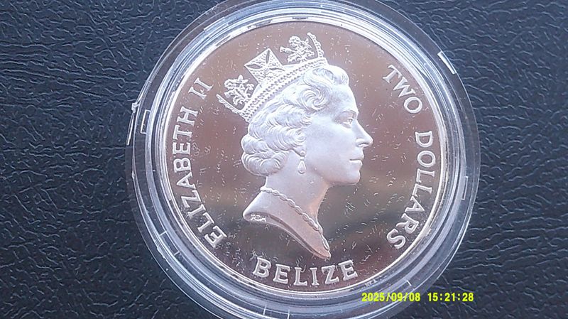 Belize Two Dollars Silver Proof - 1993  (40th Anniversary of the Coronation)